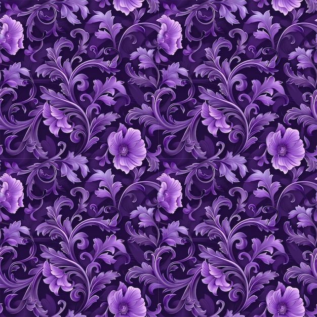 El color púrpura floral forma un patrón de tela natural sin costuras