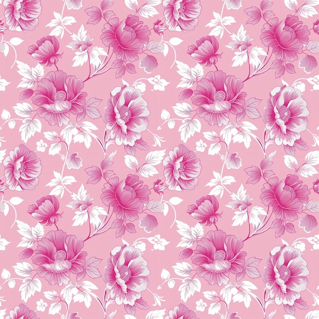 El color rosa floral es una forma hermosa de patrón natural sin costuras.