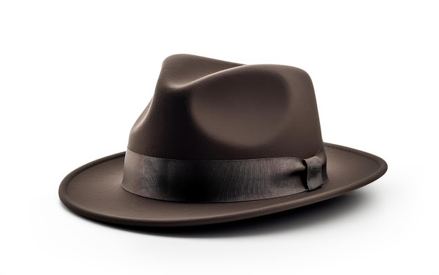 Foto color sombrero de homburg negro aislado sobre fondo blanco