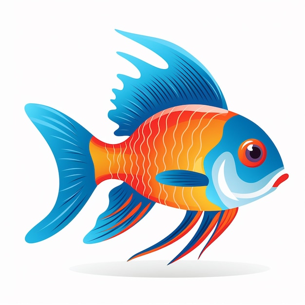 Foto color tetra colorido pez de agua dulce gigante trevally vector pez de dibujos animados vector gourmet