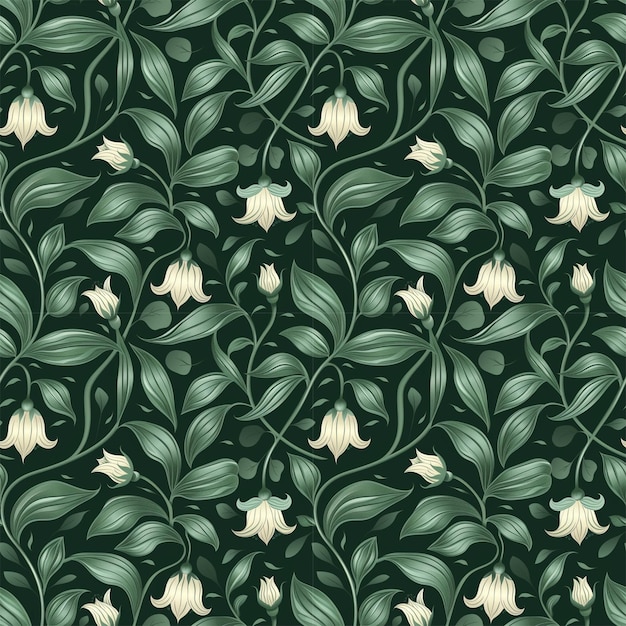 El color verde floral forma el patrón natural de la tela sin costuras