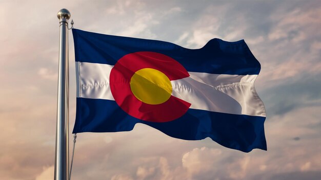 Colorado agita su bandera contra un cielo nublado