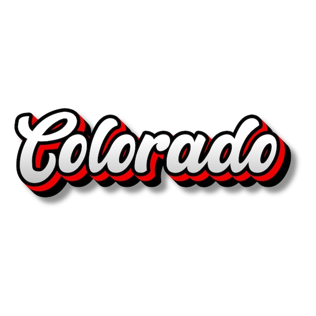 Colorado Text 3D Silber Rot Schwarz Weiß Hintergrund Foto JPG