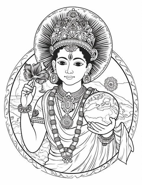 Foto colorear un dios hindú
