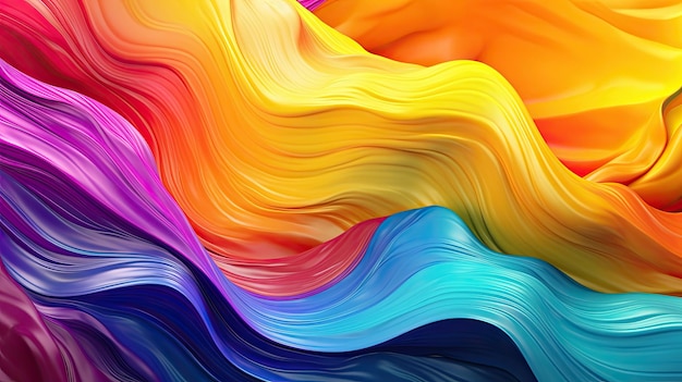 Colores abstractos del arco iris ondas abstractas líneas de salpicadura banner fondo papel tapiz IA generativa