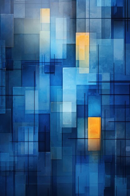 Colores abstractos y formas geométricas en una pared al estilo de rectángulos metálicos diseño modular ab