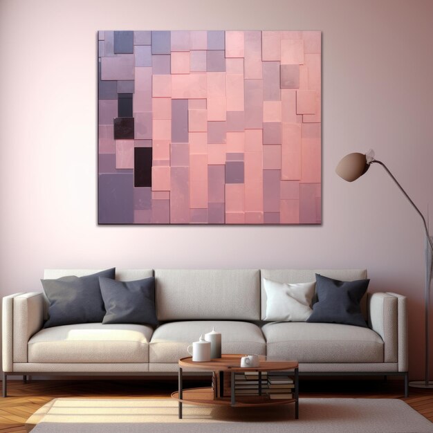 Colores abstractos y formas geométricas en una pared al estilo de rectángulos metálicos diseño modular ab