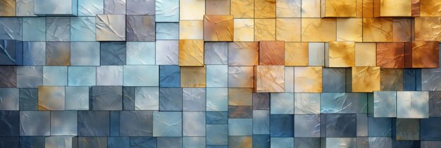 Colores abstractos y formas geométricas en una pared al estilo de rectángulos metálicos diseño modular ab