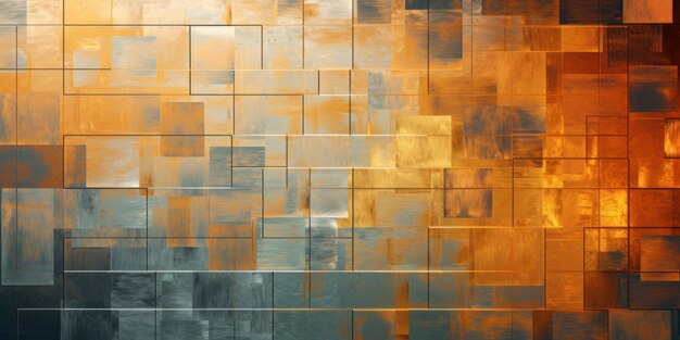 Colores abstractos y formas geométricas en una pared al estilo de rectángulos metálicos diseño modular ab