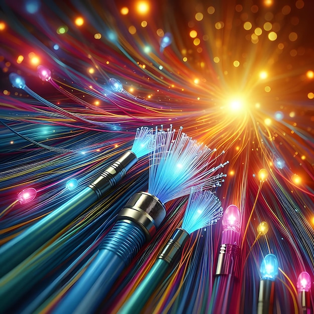 colores cables eléctricos y led fibra óptica colores intensos fondo para la tecnología imagen