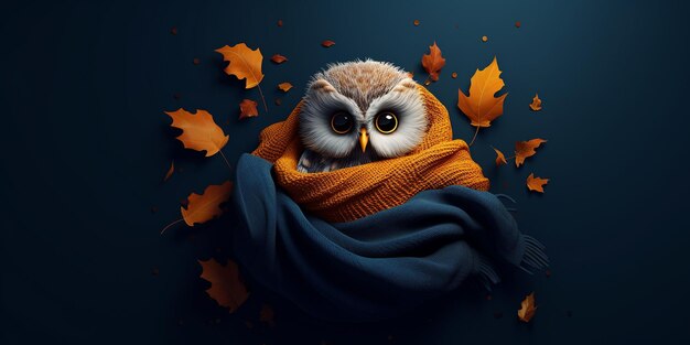Los colores cálidos del otoño El sueño del búho de mascotas El fondo de Halloween El día de la cosecha