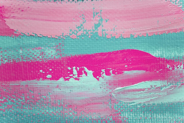 Colores complementarios Primer plano de una textura abstracta de pintura artística colorida y áspera con pincelada de aceite, pintura con espátula sobre lienzo