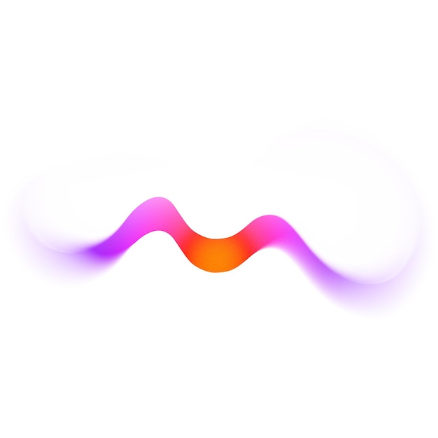 Colores degradados con efecto borroso en elemento de forma ondulada abstracta PNG