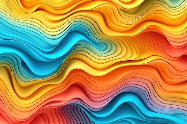 Colores degradados vibrantes abstractos en 3d y formas suaves y arremolinadas representación realista textura de alta calidad reflejos suaves resolución de 8k