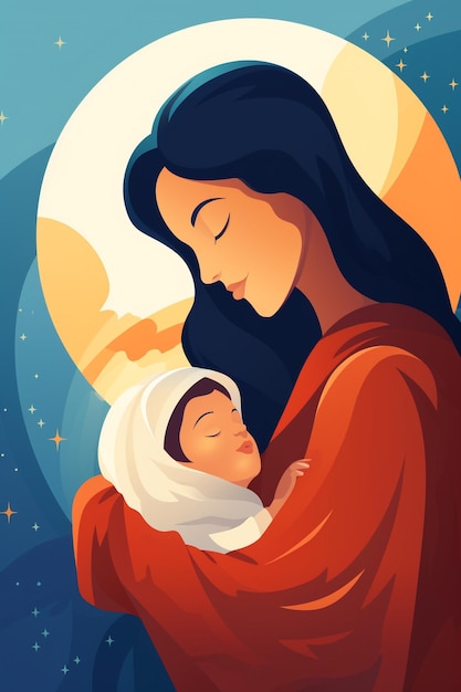 Los colores de la felicidad de la maternidad ilustrada