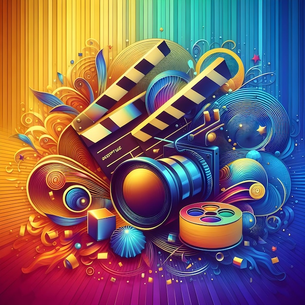 Foto colores de fondo arte conceptual cartel de producto vibrante cinematográfico