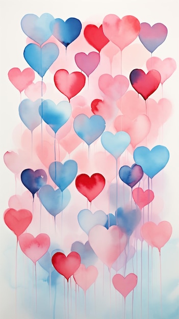 Foto colores de fondo de los globos de corazón