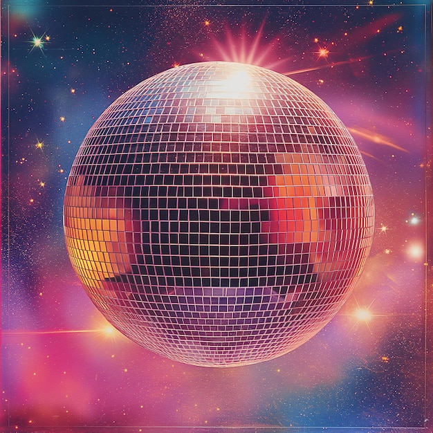Foto los colores en una gran bola de discoteca reflejan las sobras de una fiesta de la noche