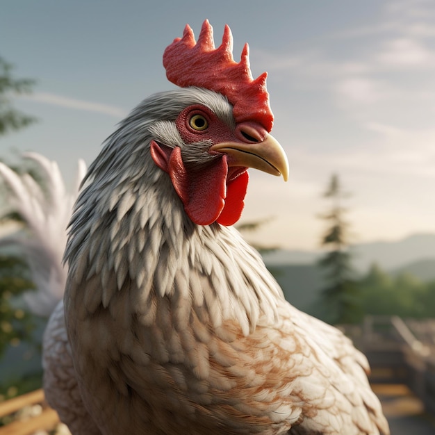 Los colores de la guía de pollo gallo Leghorn más hermosos IA generativa