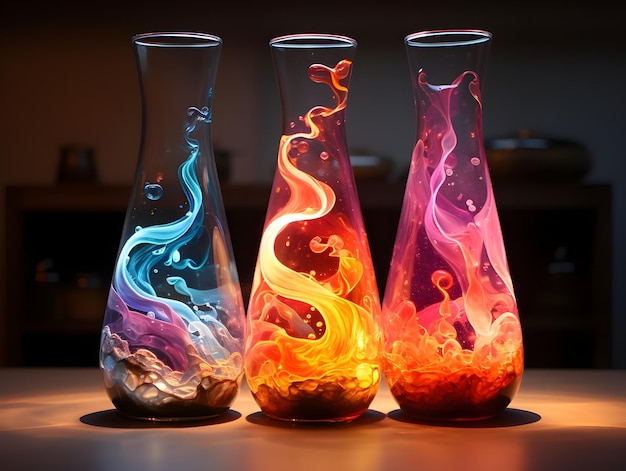 Colores mágicos de diseño de arte digital de lámpara de lava con degradados coloridos y tonos coloridos