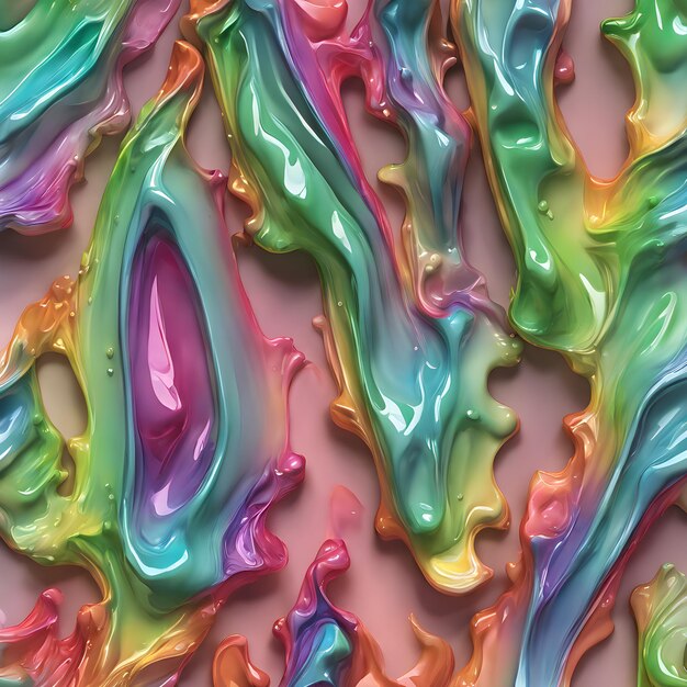 Foto colores de neón abstractos fondo ondulado líquido ia generativa