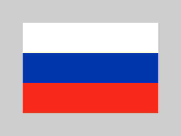 Colores oficiales de la bandera de Rusia y proporción ilustración vectorial