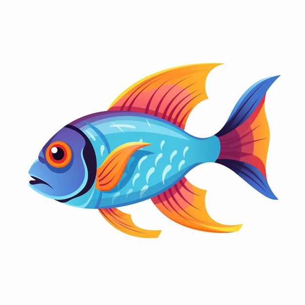 Foto los colores de los peces raros de oscar, el logotipo del pez marlín, el amarillo, el platy, el gigante trevally, el vector guppy.