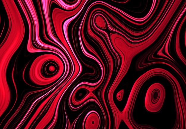 Los colores rojo, blanco y negro son hermosos. Abstracción de pinturas líquidas en un flujo de mezcla lenta.