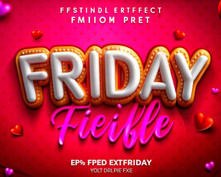 Foto colores rojos viernes efecto de estilo de texto efecto de texto editable