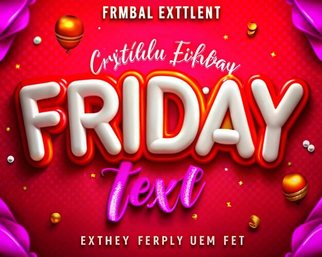 Colores rojos viernes Efecto de estilo de texto Efecto de texto editable