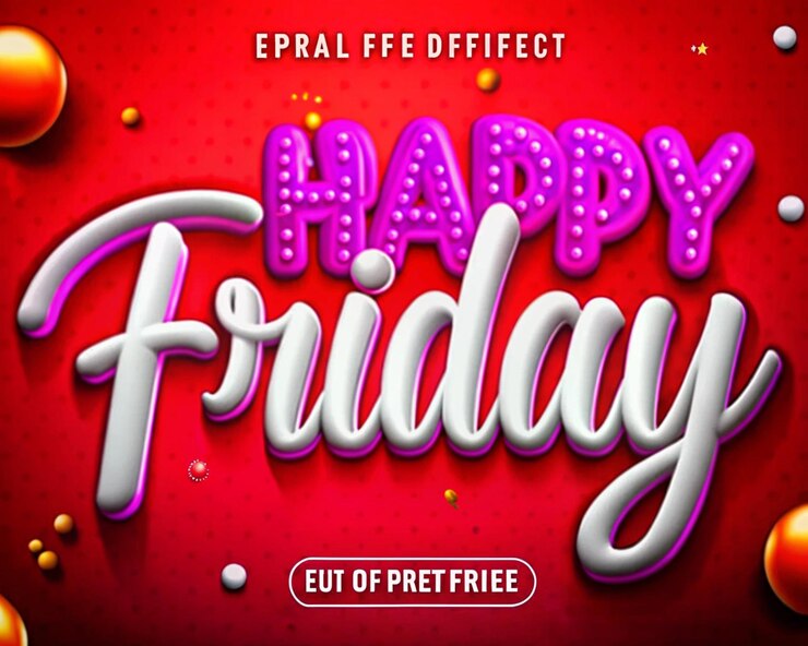 Foto colores rojos viernes efecto de estilo de texto efecto de texto editable
