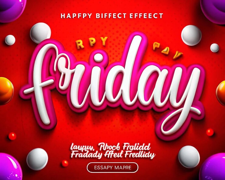 Foto colores rojos viernes efecto de estilo de texto efecto de texto editable