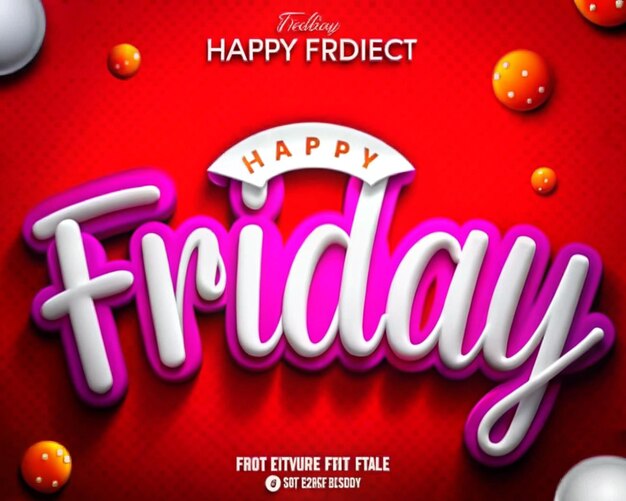 Colores rojos viernes Efecto de estilo de texto Efecto de texto editable