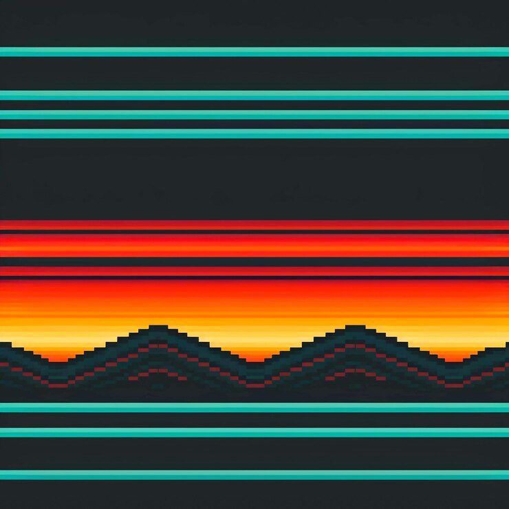 Foto colores vhs retro patrón horizontal de onda de los años 80 ia generativa