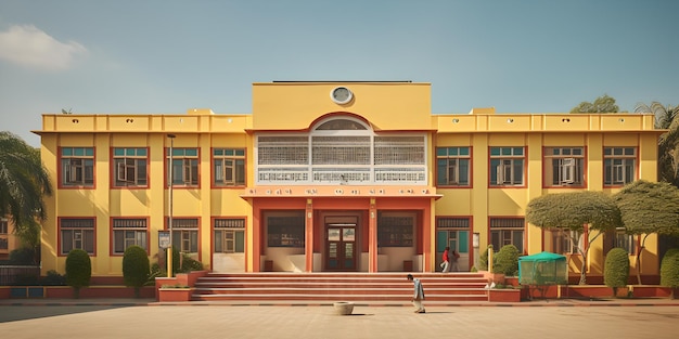 Colores vibrantes en una escuela india