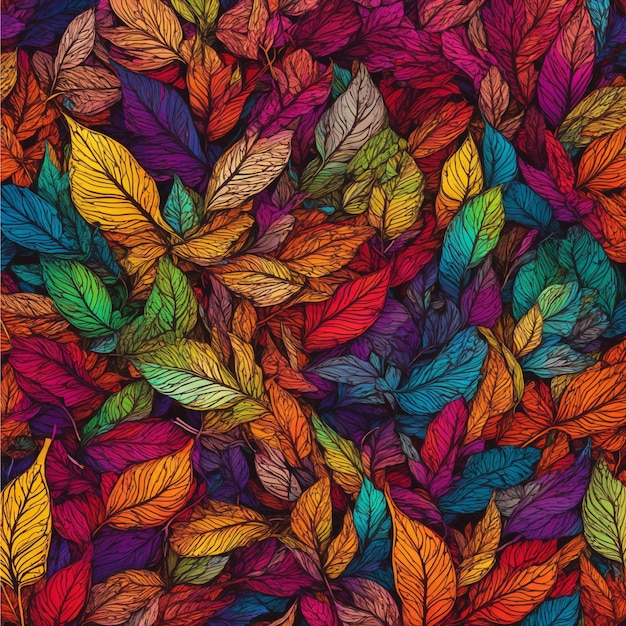 Los colores vibrantes de las hojas muestran el crecimiento orgánico de la naturaleza