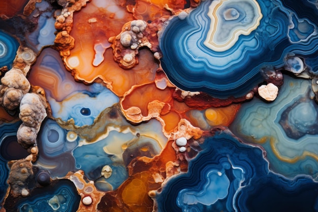 Los colores vívidos y los patrones únicos de un depósito mineral encontrado en Yellowstone Las capas intrincadas y los tonos vibrantes ofrecen una visión de las maravillas geológicas