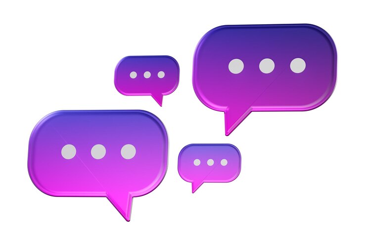 Foto colorful 3d cartoon chat bubble icons