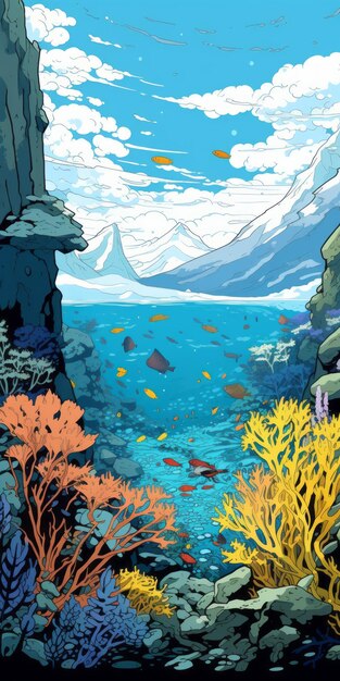 Colorful Ocean Uma novela gráfica 2D inspirada em Azure e Amber