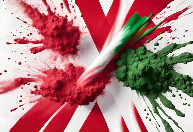 Foto colorida bandera tricolor italiana rojo blanco verde color