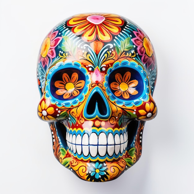 Colorida calavera de azúcar 