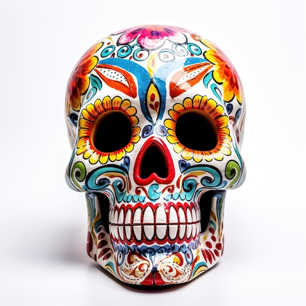 Colorida calavera de azúcar 