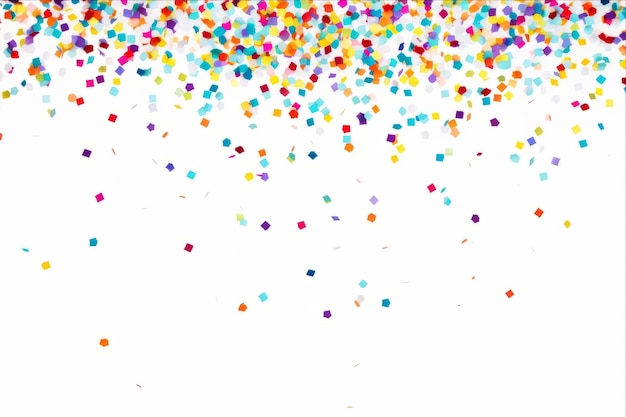 Una colorida celebración de confeti en un lienzo blanco
