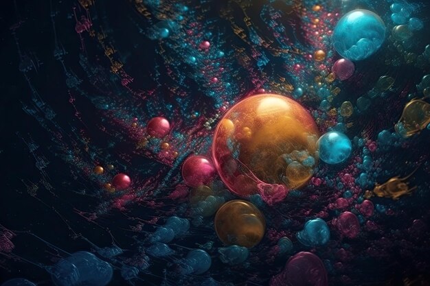 Colorida colección de bolas en un cuadro.