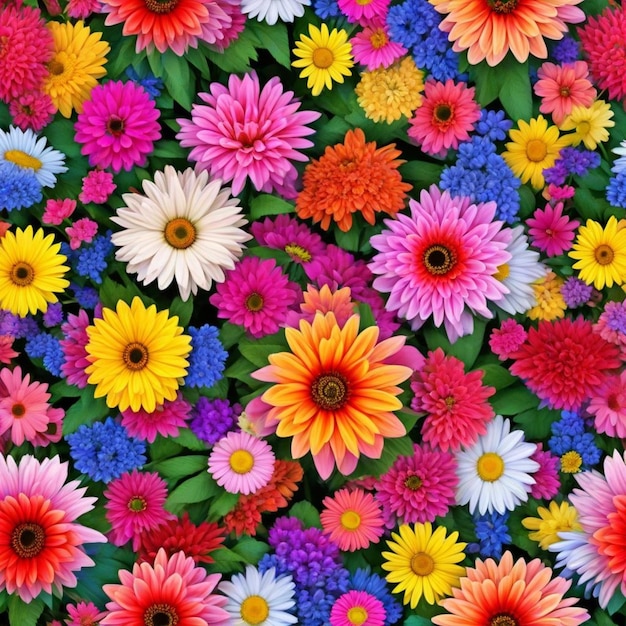 Foto una colorida colección de flores de la colección de flores