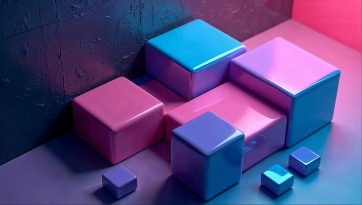 Foto la colorida composición del cubo