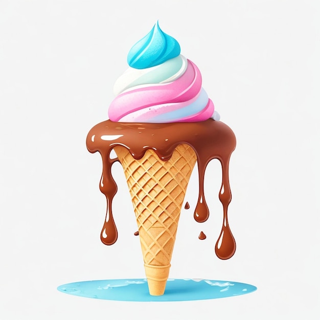 una colorida delicia de verano en helado derretido