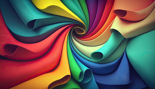 Una colorida espiral de papel con la palabra color.