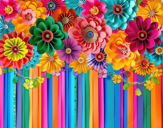 Foto una colorida exhibición de flores con diferentes colores y colores