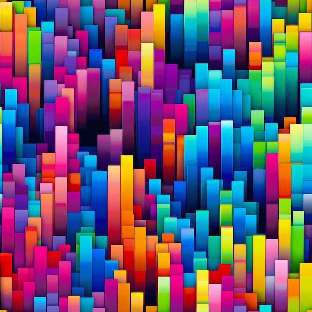 Una colorida exhibición de velas de colores con un patrón de velas de colores.